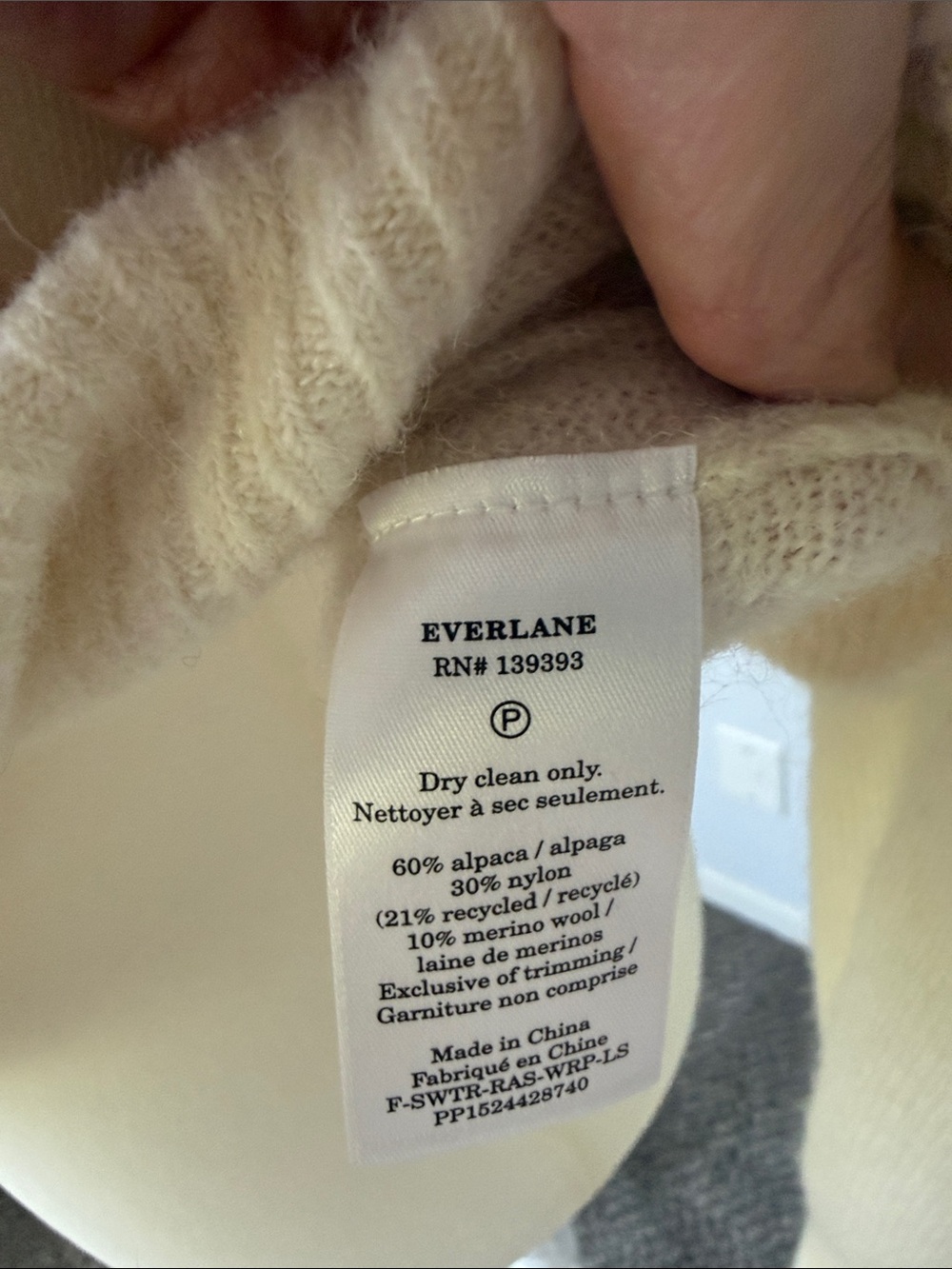 Everlane Alpaca Wrap Cream Wrap V-Neck Tie-Waist Sweater - Picture 11 of 11
